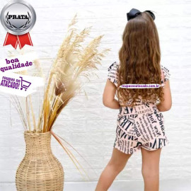 Conjunto Short Infantil Estampado 4 a 8 Anos Conjunto Short Infantil Estampado 4 a 8 Anos