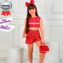 Conjuntinho Summer Plex Estampado Infantil 4 a 8 Anos Conjuntinho Summer Plex Estampado Infantil 4 a 8 Anos