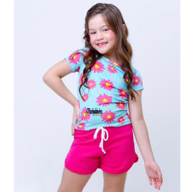 Conjunto Menina Blusa E Short Moletinho