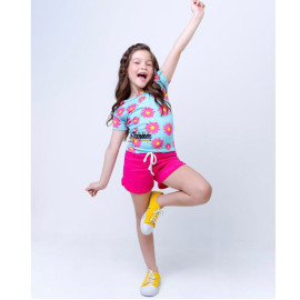 Conjunto Menina Blusa E Short Moletinho