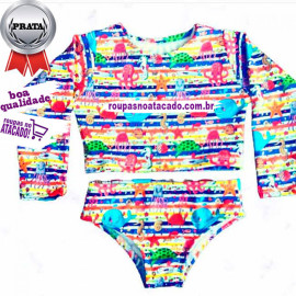 Conjunto Infantil Blusa e Calçinha Uv 2 a 8 Anos