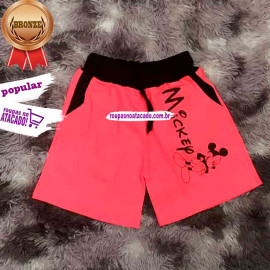 Shorts Moletom Infantil Basico 2 a 6 Anos