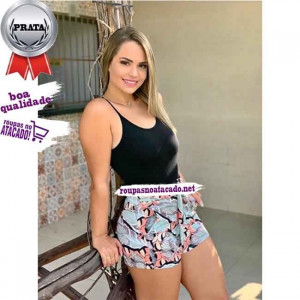 Short Feminino Crepe Cós Elástico M Short Feminino Crepe Cós Elástico M