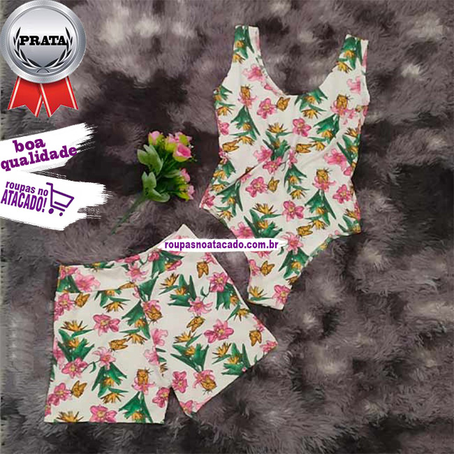 Body Manga Fio Torcido Com Short PMG Body Manga Fio Torcido Com Short PMG
