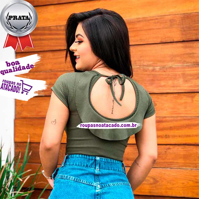 Body Feminino Malha Canelada Liso M Body Feminino Malha Canelada Liso M
