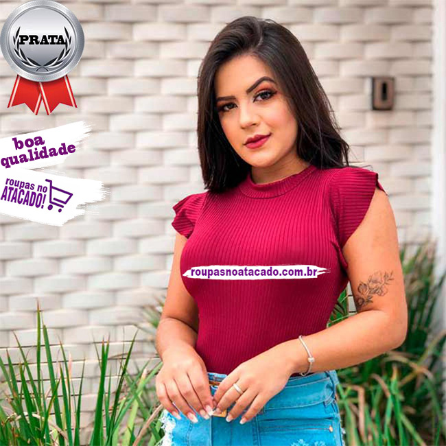 Body Feminino Malha Canelada Liso M Body Feminino Malha Canelada Liso M