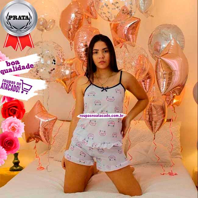 Baby Dool de Algodão Estampado P/M/G Baby Dool de Algodão Estampado P/M/G