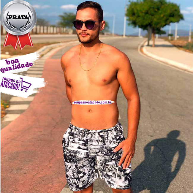 Bermuda Estampado Tactel Grosso 4 Cabos M/G/GG Bermuda Estampado Tactel Grosso 4 Cabos M/G/GG