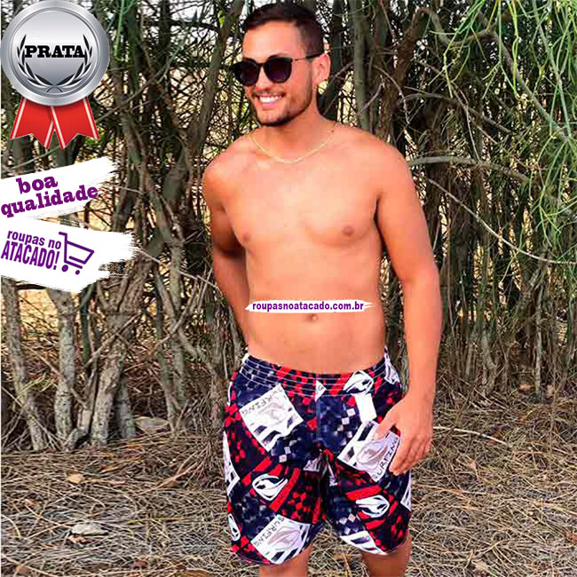 Bermuda Estampado Tactel Grosso 4 Cabos M/G/GG Bermuda Estampado Tactel Grosso 4 Cabos M/G/GG