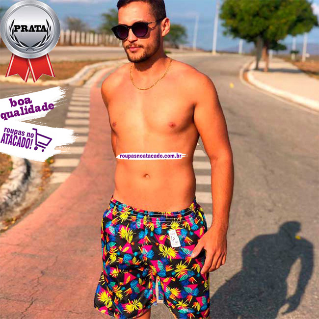 Bermuda Estampado Tactel Grosso 4 Cabos M/G/GG Bermuda Estampado Tactel Grosso 4 Cabos M/G/GG