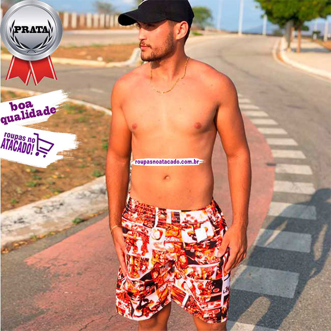Bermuda Estampado Tactel Grosso 4 Cabos M/G/GG Bermuda Estampado Tactel Grosso 4 Cabos M/G/GG