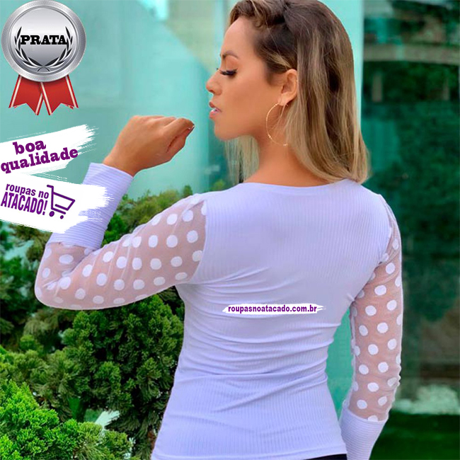 Blusa Feminina Manga Longa Tule G Blusa Feminina Manga Longa Tule G