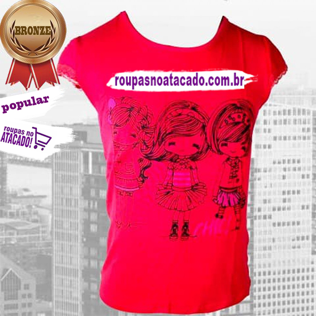 Blusa Feminina Infantil Modinha Sortidas 2 a 5 Anos Blusa Feminina Infantil Modinha Sortidas 2 a 5 Anos