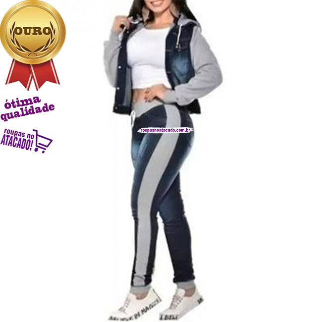 Calça Feminina Jeans com Ribana 36 ao 44 Calça Feminina Jeans com Ribana 36 ao 44