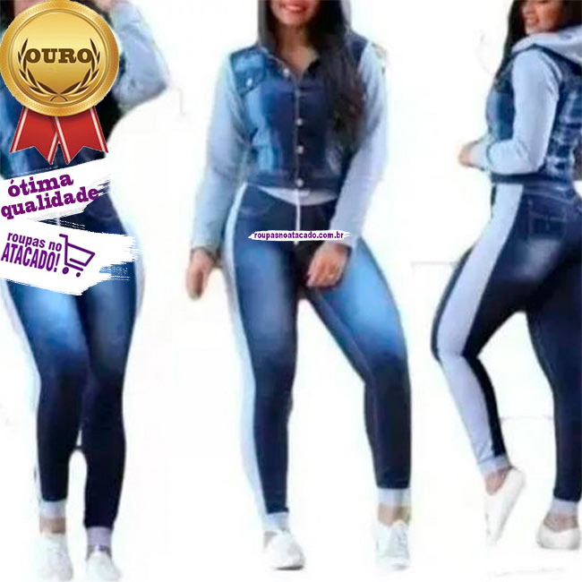Calça Feminina Jeans com Ribana 36 ao 44 Calça Feminina Jeans com Ribana 36 ao 44