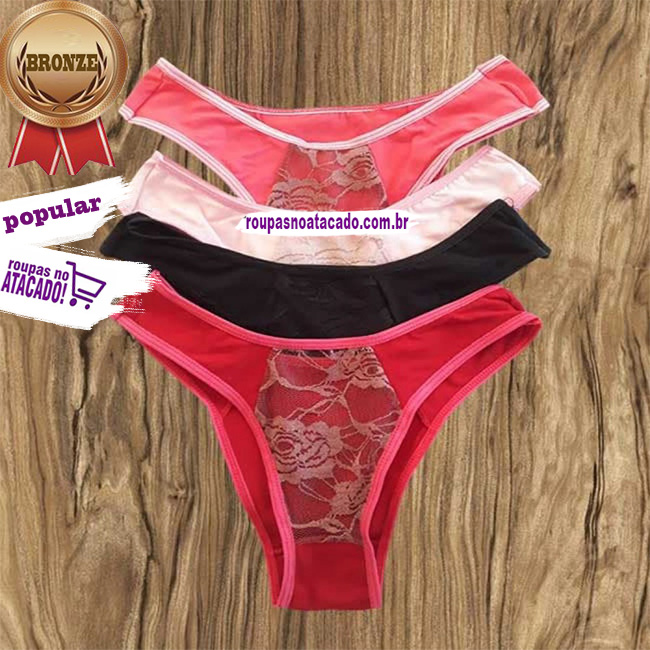 Calcinhas Com Renda de Algodão M Calcinhas Com Renda de Algodão M