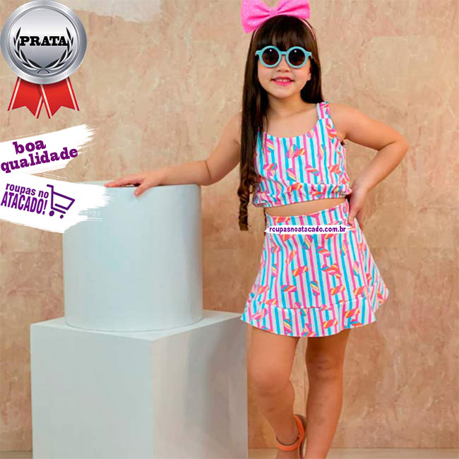 Conjunto Summerplex Infantil Saia 5 a 9 Anos Conjunto Summerplex Infantil Saia 5 a 9 Anos