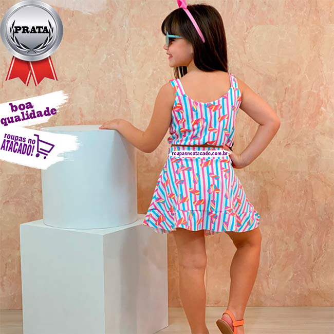 Conjunto Summerplex Infantil Saia 5 a 9 Anos Conjunto Summerplex Infantil Saia 5 a 9 Anos