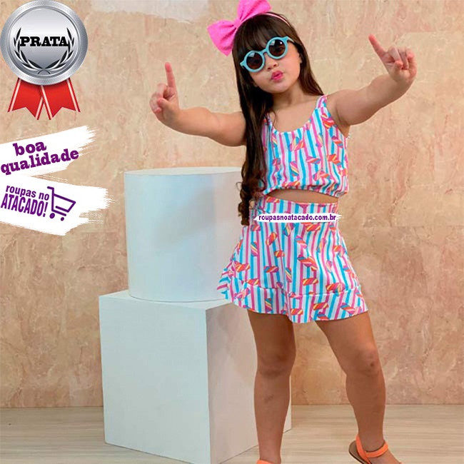 Conjunto Summerplex Infantil Saia 5 a 9 Anos Conjunto Summerplex Infantil Saia 5 a 9 Anos