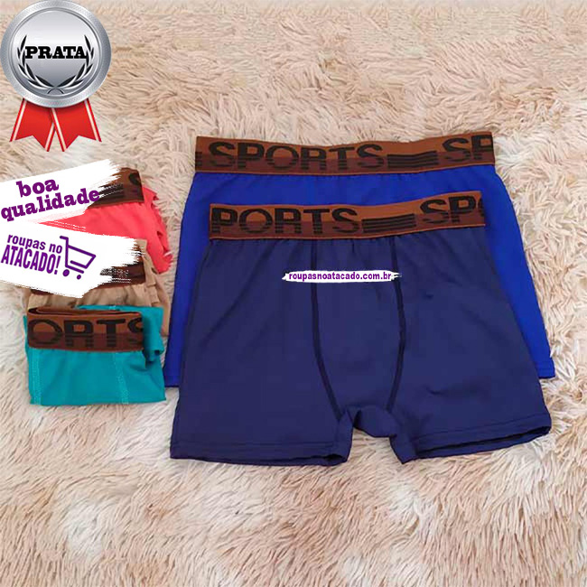 Cuecas Boxer Lisa Microfibra P/M/G/GG Cuecas Boxer Lisa Microfibra P/M/G/GG