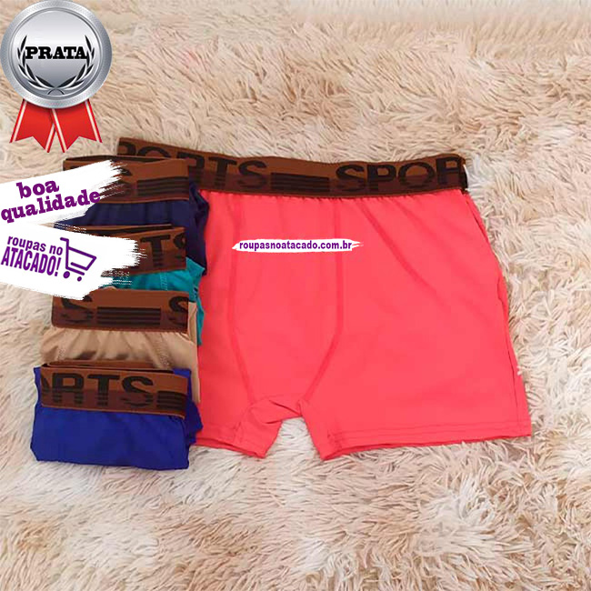 Cuecas Boxer Lisa Microfibra P/M/G/GG Cuecas Boxer Lisa Microfibra P/M/G/GG