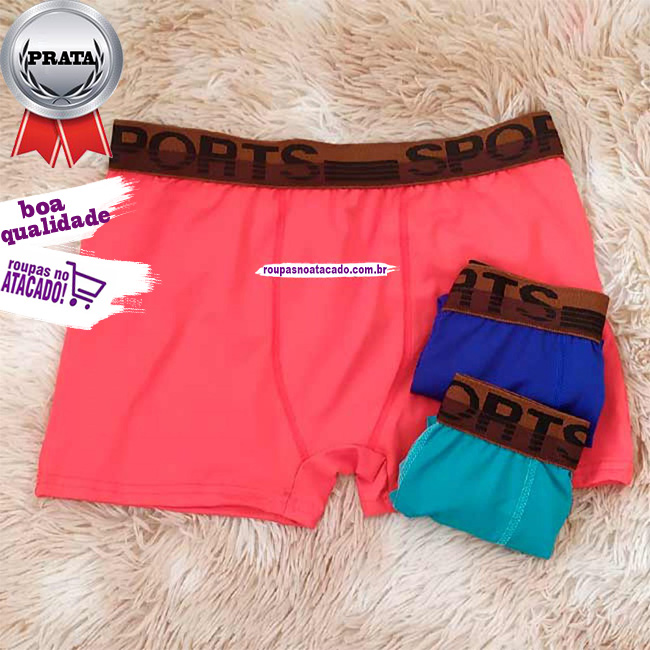 Cuecas Boxer Lisa Microfibra P/M/G/GG Cuecas Boxer Lisa Microfibra P/M/G/GG