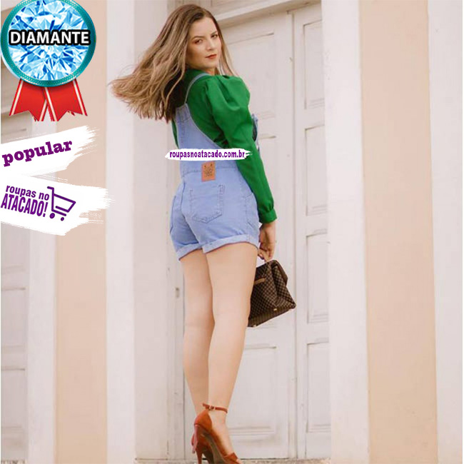 Jardineira Feminina Jeans com Botões 36 ao 44 Jardineira Feminina Jeans com Botões 36 ao 44