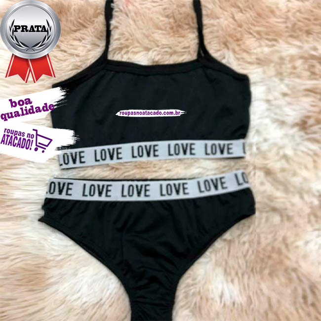 Conjuntos Love Em Microfibra P/M/G/GG Conjuntos Love Em Microfibra P/M/G/GG
