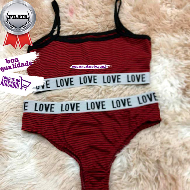 Conjuntos Love Em Microfibra P/M/G/GG Conjuntos Love Em Microfibra P/M/G/GG