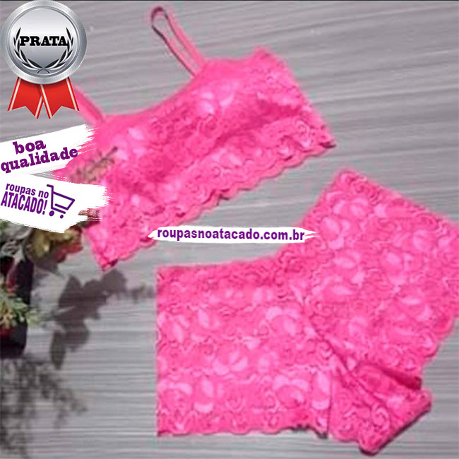 Lingerie Shortinho Renda com Bojo M Lingerie Shortinho Renda com Bojo M