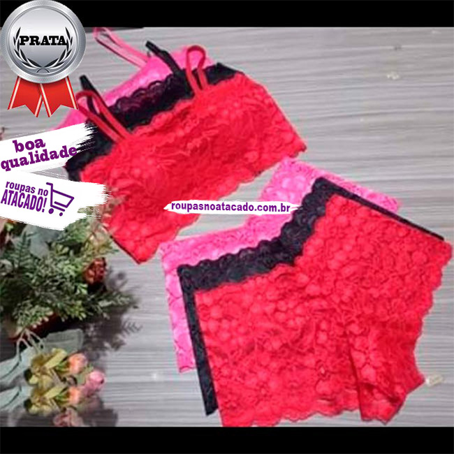 Lingerie Shortinho Renda com Bojo M Lingerie Shortinho Renda com Bojo M