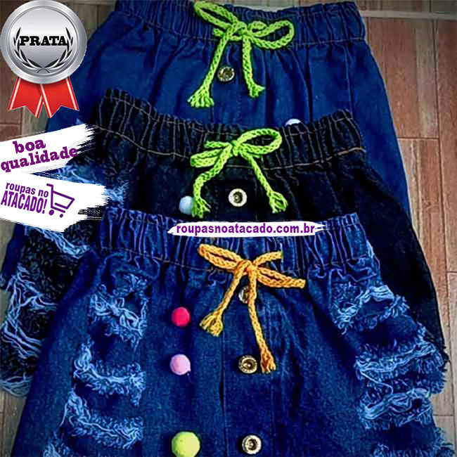 Saia Infantil Jeans Personalizado 2 a 5 Anos Saia Infantil Jeans Personalizado 2 a 5 Anos