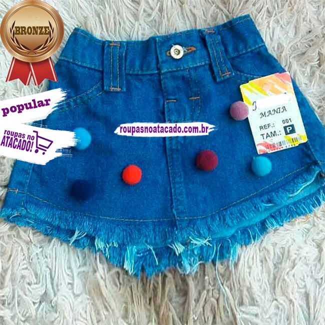 Saia Infantil Jeans 2 a 6 Anos Saia Infantil Jeans 2 a 6 Anos