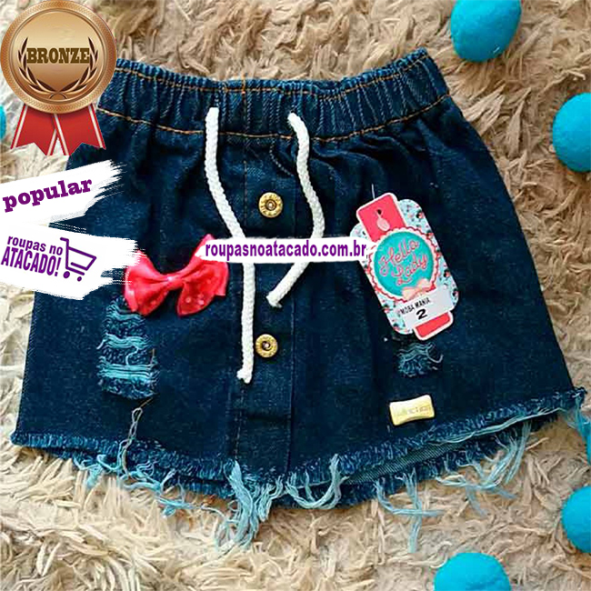 Saia Infantil Jeans 2 a 6 Anos Saia Infantil Jeans 2 a 6 Anos