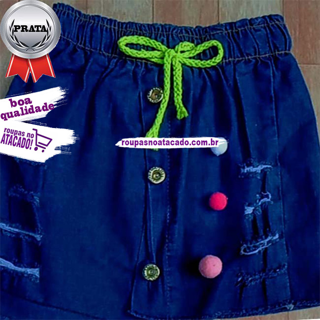 Saia Infantil Jeans Personalizado 2 a 5 Anos Saia Infantil Jeans Personalizado 2 a 5 Anos
