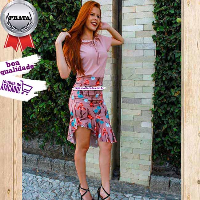 Saia Malha Leila Estampada G Saia Malha Leila Estampada G
