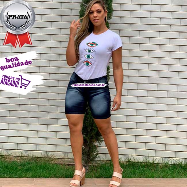 Bermudas Jeans Intermediária Feminina 36 Ao 44 Bermudas Jeans Intermediária Feminina 36 Ao 44