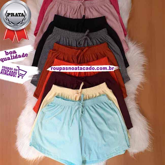 Shorts Plus Size em Malha Canelada GG Shorts Plus Size em Malha Canelada GG