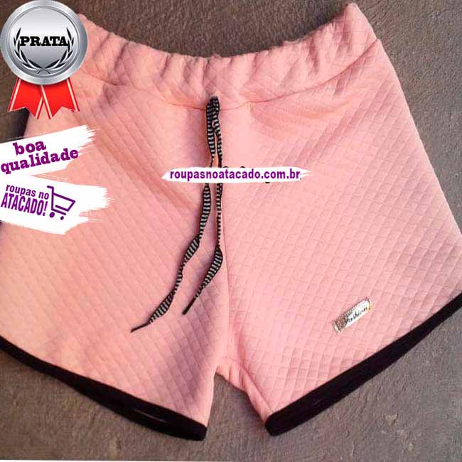 Short Feminino Juvenil Matelassê P/M/G Short Feminino Juvenil Matelassê P/M/G