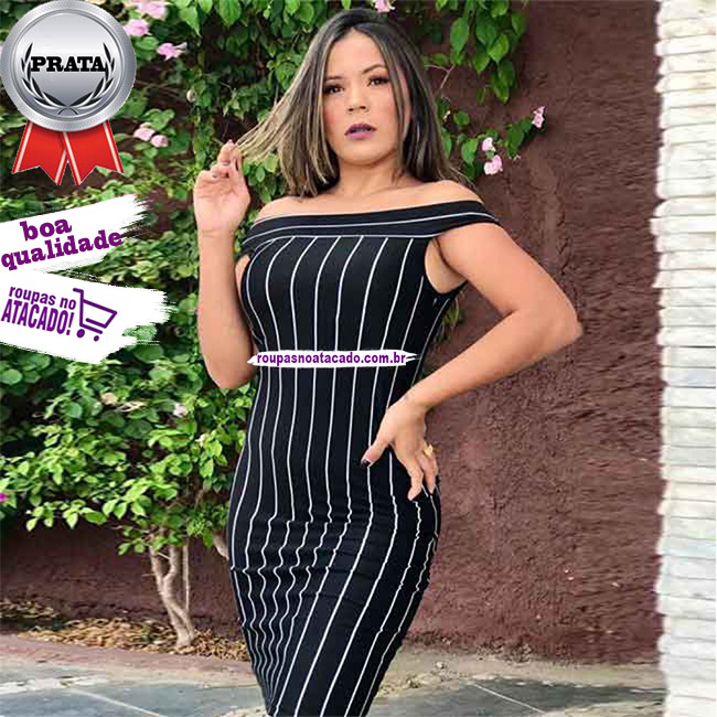 Vestidos Feminino Cloquê Listrados G Vestidos Feminino Cloquê Listrados G