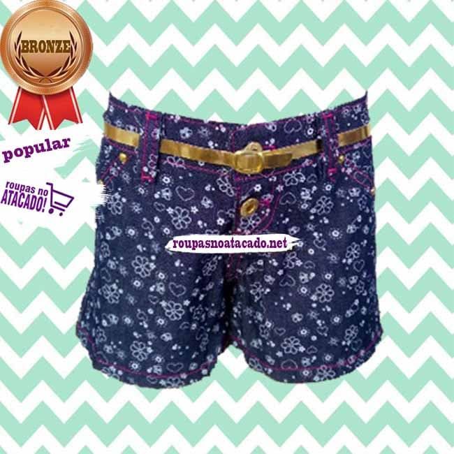 Shorts Feminino Infantil Jeans 2 a 6 Anos Shorts Feminino Infantil Jeans 2 a 6 Anos