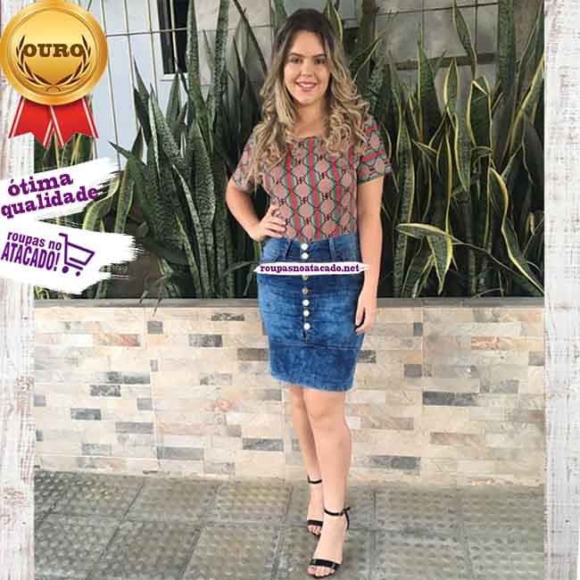 Saias Feminina Jeans Moda Evangélica C/ Lycra 36 Ao 44 Saias Feminina Jeans Moda Evangélica C/ Lycra 36 Ao 44