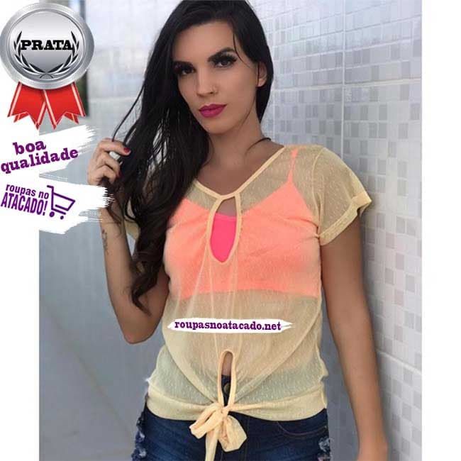 Blusas Cropped com Tule M Blusas Cropped com Tule M