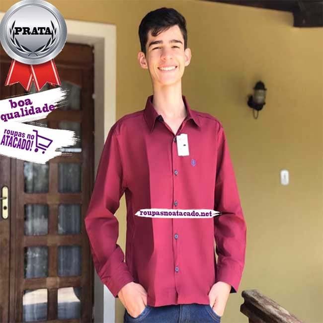 Camisas Manga Longa Social Juvenil Lisas 10 a 14 Anos Camisas Manga Longa Social Juvenil Lisas 10 a 14 Anos
