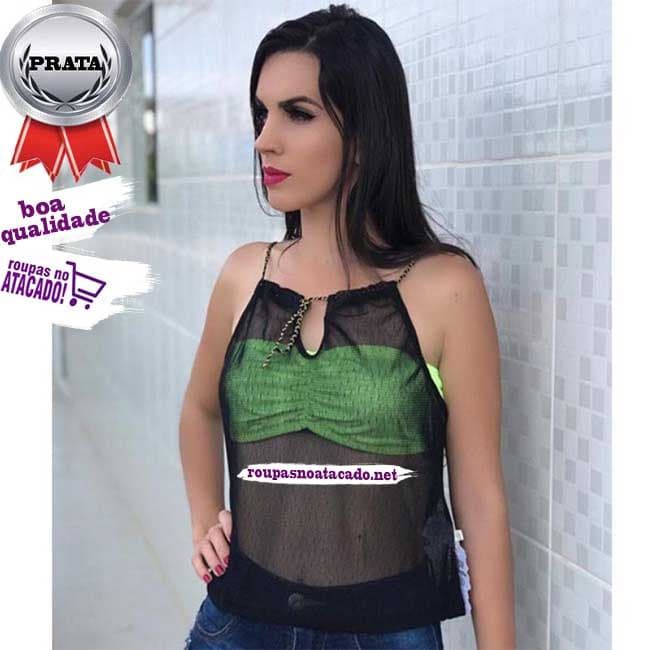 Blusas Cropped com Tule M Blusas Cropped com Tule M